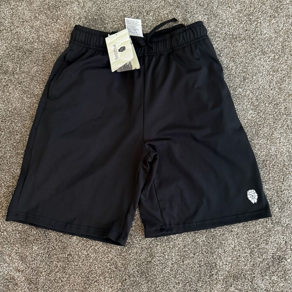 Piqidig Boys' Athletic Shorts Black Size L Elastic Waist Activewear